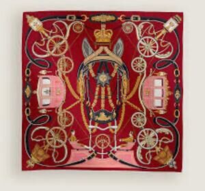 Hermes Stately Wheels Silk Scarf